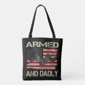 Mannen Gewapende en dodelijk grappige dodelijke va Tote Bag (Achterkant)