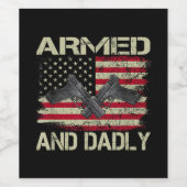 Mannen Gewapende en dodelijk grappige dodelijke va Wijn Etiket (Enkel label)