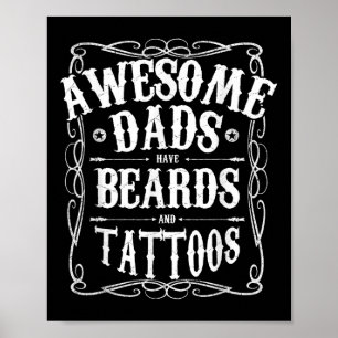 Mannen Geweldige Dads hebben oorten en Tattoos Fun Poster