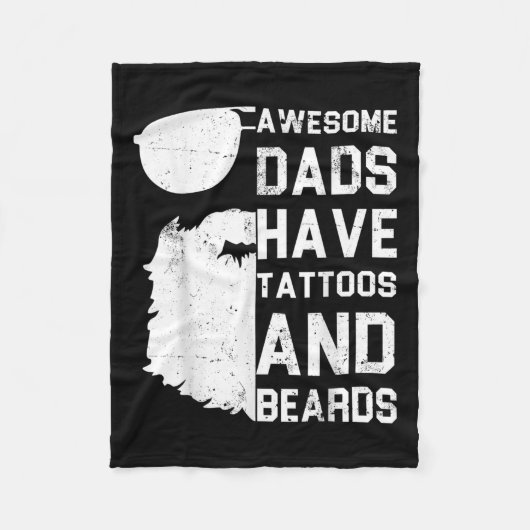 Mannen Geweldige Dads hebben Tattoos en paden - gr Fleece Deken (Voorkant)