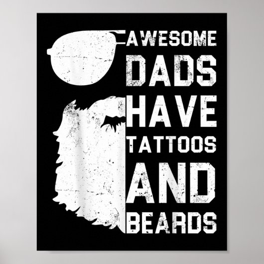 Mannen Geweldige Dads hebben Tattoos en paden - gr Poster (Voorkant)