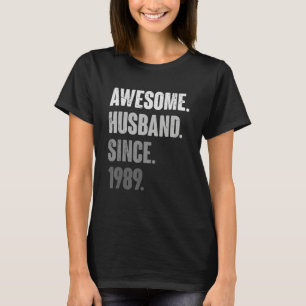 Mannen Geweldige echtgenoot sinds 1989 34e bruilof T-shirt