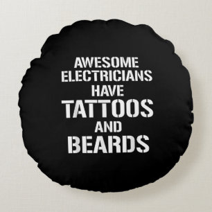 Mannen Geweldige elektriciens hebben Tattoos en oo Rond Kussen