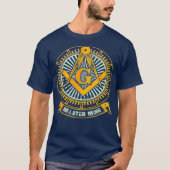 Mannen Geweldige Masonic Square en Compass Master T-shirt (Voorkant)