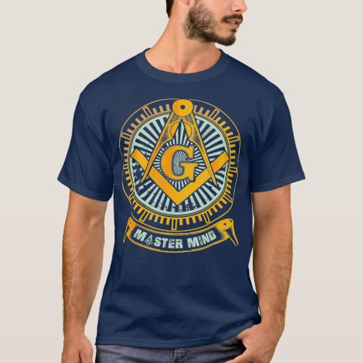 Mannen Geweldige Masonic Square en Compass Master T-shirt (Voorkant)