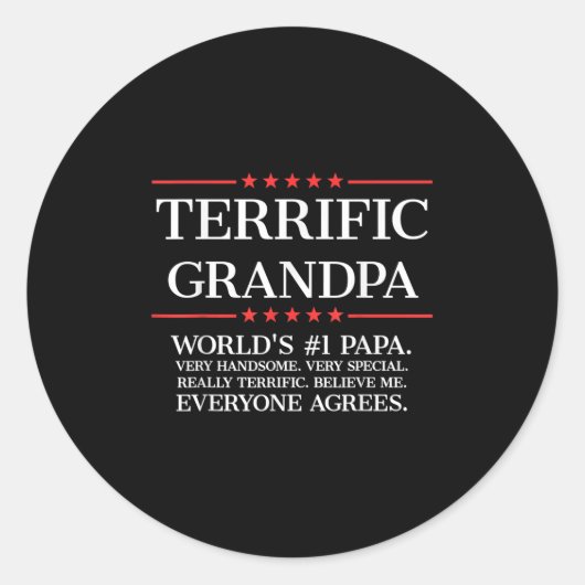 Mannen geweldige opa ronde sticker (Voorkant)