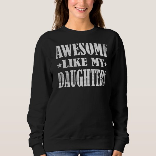 Mannen Geweldige zoals mijn Daughters Vaderdag Vin Trui (Voorkant)