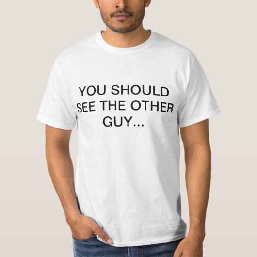 Mannen gewone T-shirt "JE MOET DE ANDERE MAN ZIEN" (Voorkant)