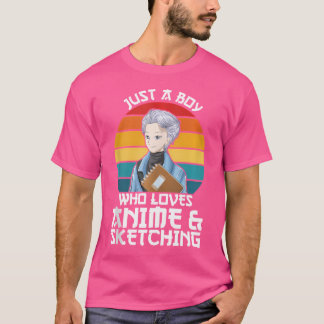 Mannen gewoon een jongen die van anime houdt t-shirt
