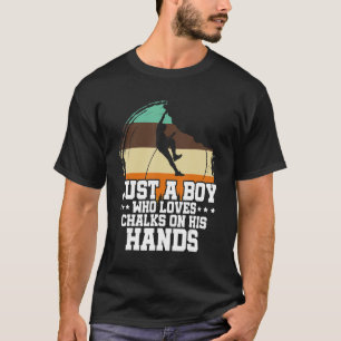 Mannen gewoon een jongen die van de krijt houdt op t-shirt