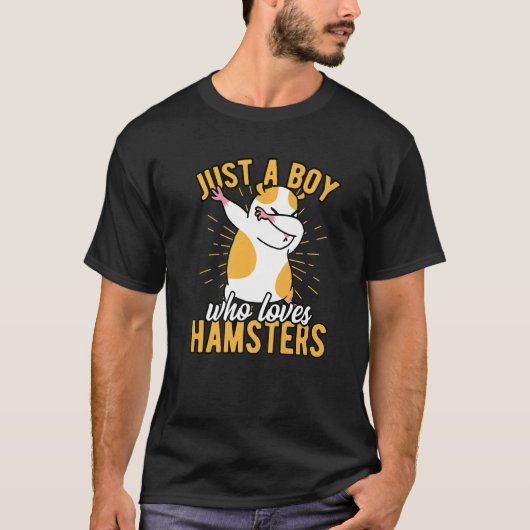 Mannen gewoon een jongen die van Hamster Hamster H T-shirt (Voorkant)