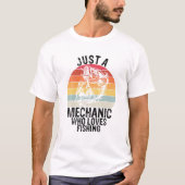 Mannen gewoon een mechanisch die van Vist houdt - T-shirt (Voorkant)