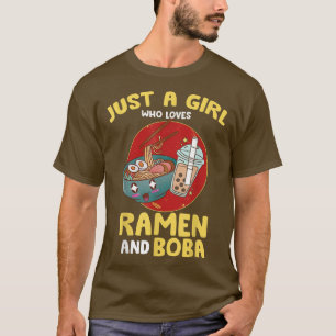 Mannen gewoon een meisje dat van Ramen houdt en va T-shirt