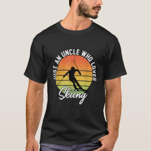 Mannen gewoon een oom die houdt van skiën Uncle Fu T-shirt
