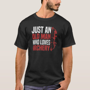 Mannen gewoon een oud Man die van een boogschutter T-shirt