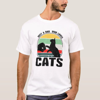 Mannen gewoon een vader die van de kattenkat famil t-shirt