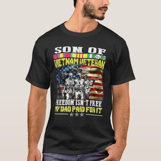 Mannen gezel zoon van Vietnam Veteranenvader T-shirt (Voorkant)