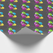 Mannen gezicht op verjaardagsballon cadeaupapier (Hoek)