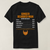 Mannen Ginger Bearded man nutricition facts redhea T-shirt (Design voorkant)