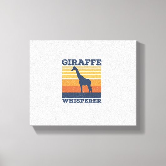 Mannen Giraffe Fluisteraar Retro Afrikaans Dier Vi Canvas Afdruk (Voorkant)