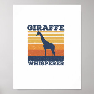 Mannen Giraffe Fluisteraar Retro Afrikaans Dier Vi Poster