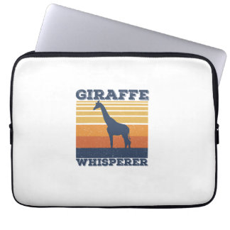 Mannen Giraffe Whisperer Retro African Animal  Laptop Sleeve