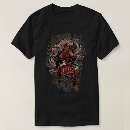 Mannen gitaar Spelen Samurai Novelty T-shirt (Design voorkant)