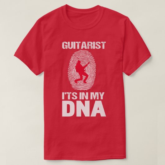 Mannen gitarist is mijn DNA Funny Guitar Coach874 T-shirt (Design voorkant)