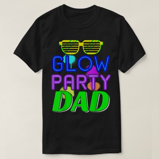 Mannen Glow Party Dad Bday Party Birthday Vader T-shirt (Design voorkant)