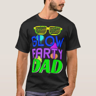 Mannen Glow Party Dad Bday Party Birthday Vader T-shirt