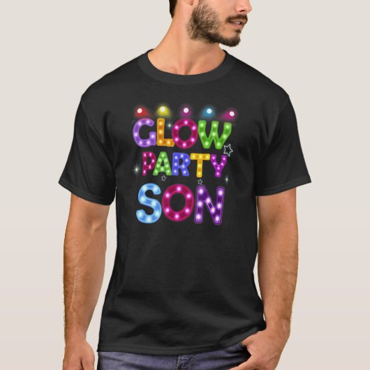Mannen Glow Party Son Birthday Lights T-shirt (Voorkant)
