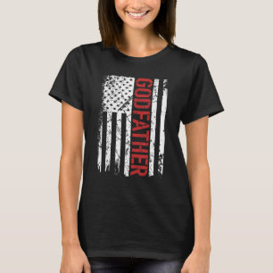 Mannen Godfather Amerikaanse vlag voor vader T-shirt