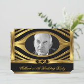 Mannen Gold Kijk Black Birthday Photo Jewel 2 Kaart (Staand voorkant)