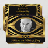 Mannen Gold Kijk Black Birthday Photo Jewel 2 Kaart (Voorkant / Achterkant)