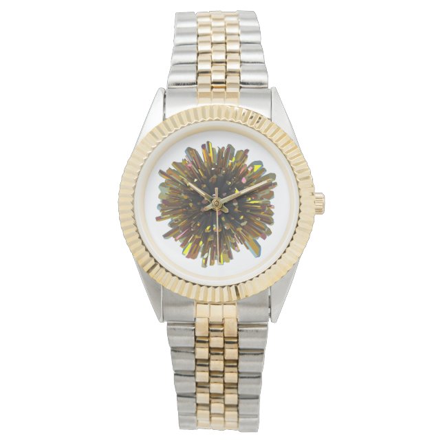 *~* Mannen Gold Kleur Crystal Sphere Metallic Horloge (Voorkant)