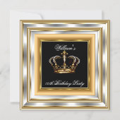 Mannen Gold Silver Birthday King 3 Kaart (Voorkant)