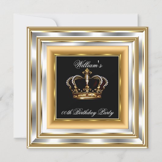 Mannen Gold Silver Birthday King 3 Kaart (Voorkant)