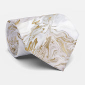 Mannen Gold Swirl Marble Stropdas (Opgerold)