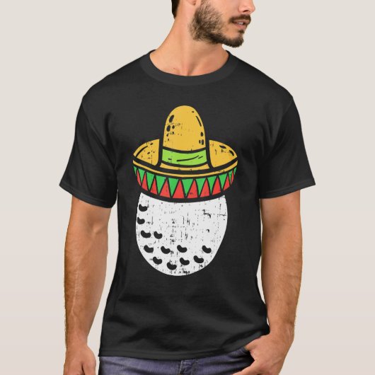 Mannen Golf Ball Sombrero Cinco De Mayo Mexican Go T-shirt (Voorkant)