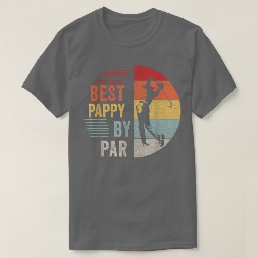 Mannen Golf Best Pappy by Par Grandpa Golfer Fathe T-shirt (Design voorkant)