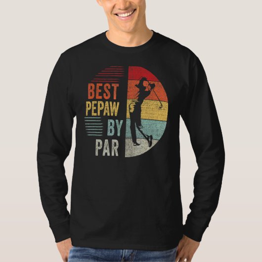 Mannen Golf Best Pepaw by Par Grandpa Golfer Fathe T-shirt (Voorkant)