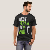 Mannen Golf Best Pepaw by Par Grandpa Golfer Fathe T-shirt (Voorkant volledig)