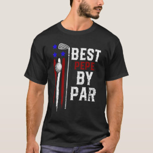 Mannen Golf Beste Pepe van Par Grandpa Golfer Vlag T-shirt