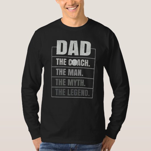 Mannen Golf Coach Papa Man Myth Legend Golf Vader T-shirt (Voorkant)