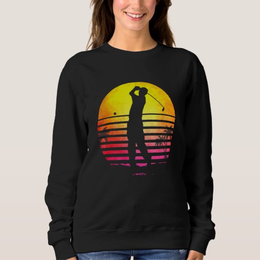 Mannen Golf Fathers Day Funny Retro Style Trui (Voorkant)