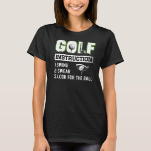 Mannen Golf-instructie Zwangzweet op zoek naar de T-shirt
