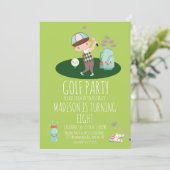Mannen Golf Lieve Verjaardagsfeest Uitnodiging (Staand voorkant)
