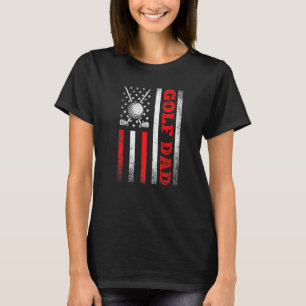 Mannen Golf Papa Amerikaanse vlag Vader T-shirt