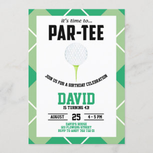 Mannen Golf Par-t-shirt Birthday Kaart