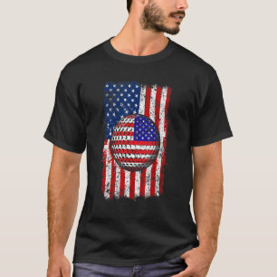 Mannen Golf Usa-Amerikaanse vlagpatriottische spor T-shirt